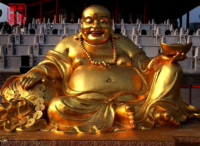 弥勒佛像等系列  铸铜贴金箔